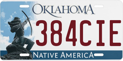 OK license plate 384CIE