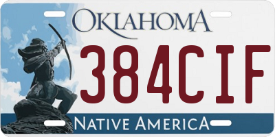 OK license plate 384CIF