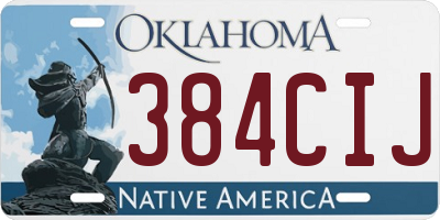 OK license plate 384CIJ