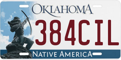 OK license plate 384CIL