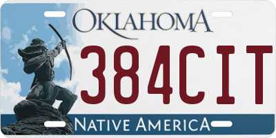 OK license plate 384CIT