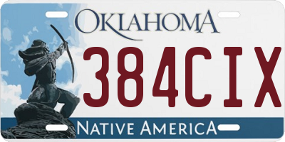 OK license plate 384CIX