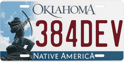 OK license plate 384DEV