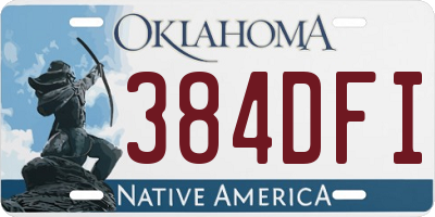 OK license plate 384DFI