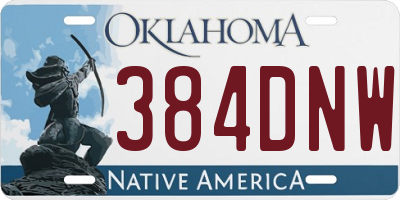 OK license plate 384DNW