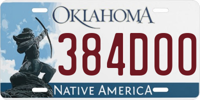 OK license plate 384DOO