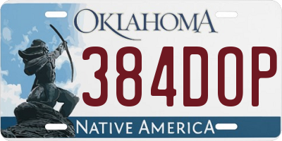 OK license plate 384DOP