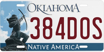 OK license plate 384DOS