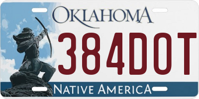 OK license plate 384DOT