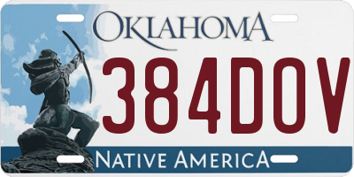 OK license plate 384DOV