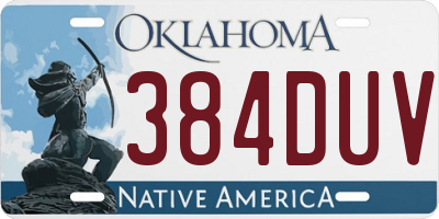 OK license plate 384DUV