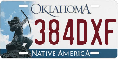 OK license plate 384DXF