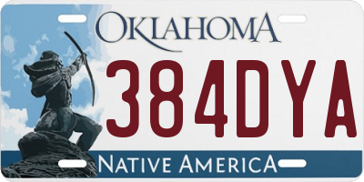 OK license plate 384DYA