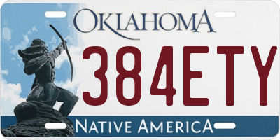 OK license plate 384ETY