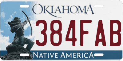 OK license plate 384FAB