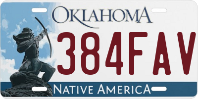 OK license plate 384FAV