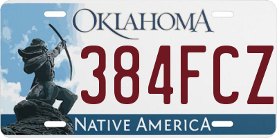 OK license plate 384FCZ