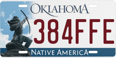 OK license plate 384FFE