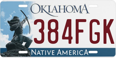 OK license plate 384FGK