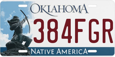 OK license plate 384FGR