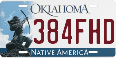 OK license plate 384FHD