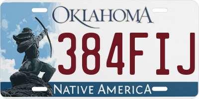 OK license plate 384FIJ