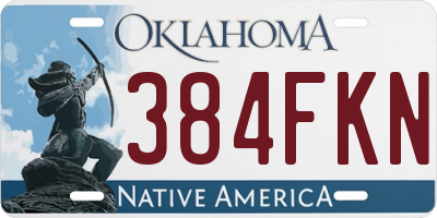 OK license plate 384FKN