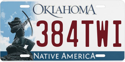 OK license plate 384TWI
