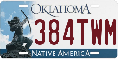 OK license plate 384TWM