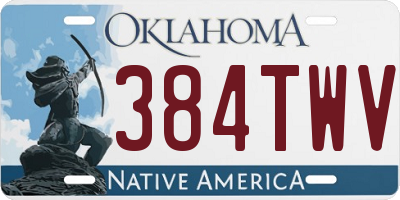 OK license plate 384TWV