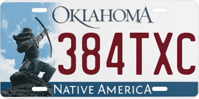 OK license plate 384TXC