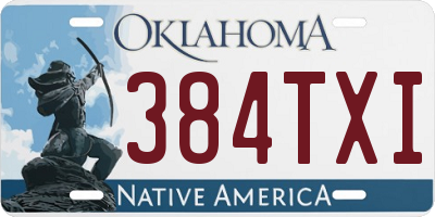 OK license plate 384TXI