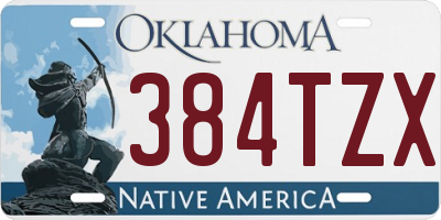 OK license plate 384TZX