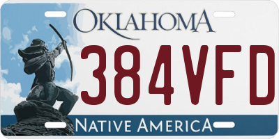 OK license plate 384VFD