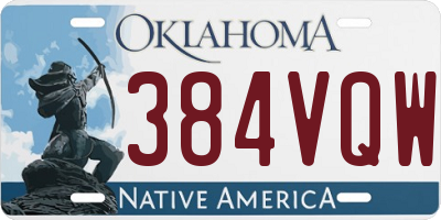 OK license plate 384VQW