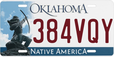 OK license plate 384VQY