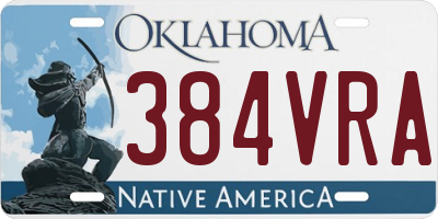 OK license plate 384VRA