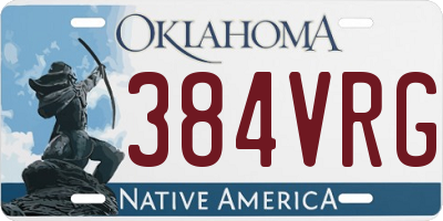OK license plate 384VRG