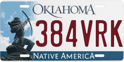 OK license plate 384VRK