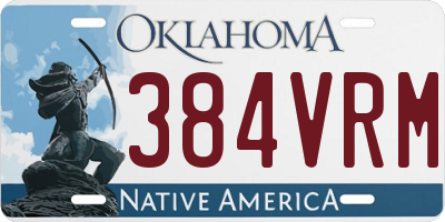 OK license plate 384VRM