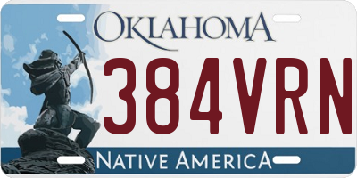 OK license plate 384VRN