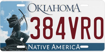 OK license plate 384VRO