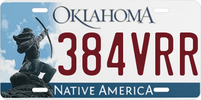 OK license plate 384VRR