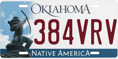 OK license plate 384VRV