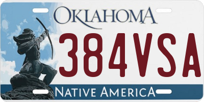 OK license plate 384VSA