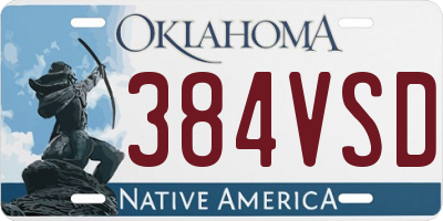 OK license plate 384VSD