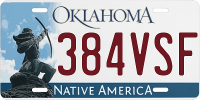 OK license plate 384VSF