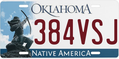 OK license plate 384VSJ