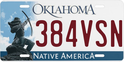 OK license plate 384VSN