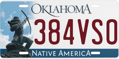 OK license plate 384VSO
